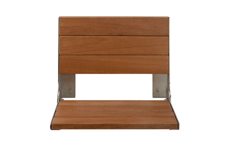 Ponte Giulio Bella Spa Teak 20" Folding Wood Shower Seat - G56UHS13 (600 lb Capacity, ADA Compliant)