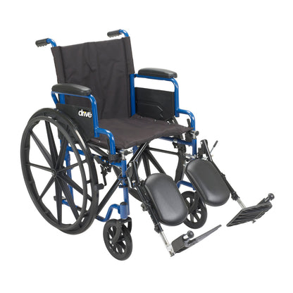 Drive Medical Blue Streak Wheelchair | Flip-Back Desk Arms, Swingaway Footrests, 250 lbs Capacity