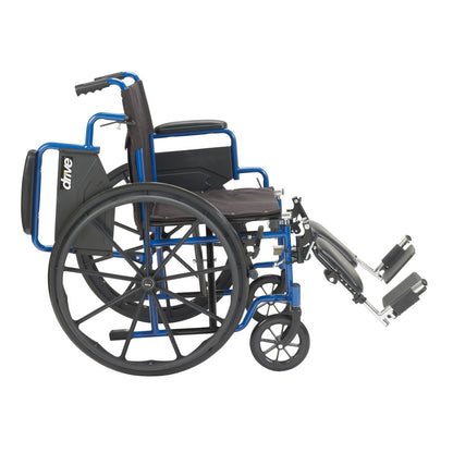 Drive Medical Blue Streak Wheelchair | Flip-Back Desk Arms, Swingaway Footrests, 250 lbs Capacity