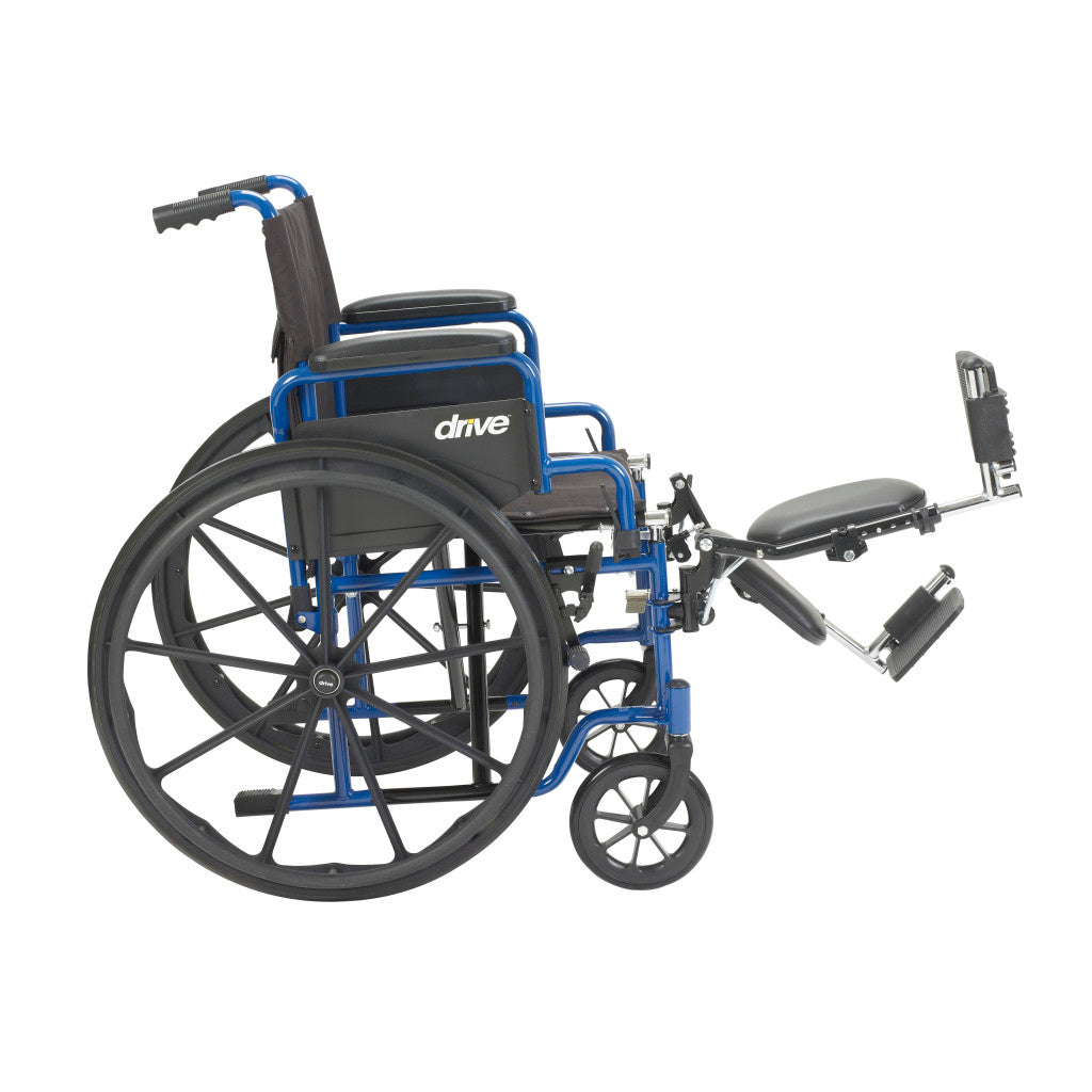 Drive Medical Blue Streak Wheelchair | Flip-Back Desk Arms, Swingaway Footrests, 250 lbs Capacity