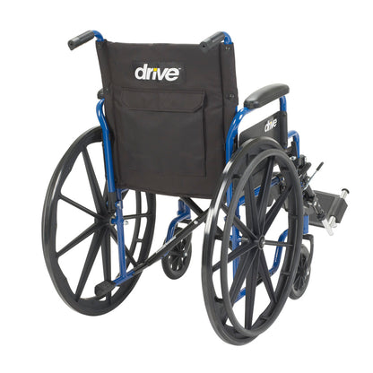 Drive Medical Blue Streak Wheelchair | Flip-Back Desk Arms, Swingaway Footrests, 250 lbs Capacity