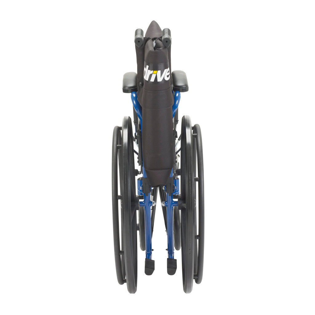Drive Medical Blue Streak Wheelchair | Flip-Back Desk Arms, Swingaway Footrests, 250 lbs Capacity