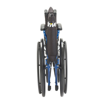 Drive Medical Blue Streak Wheelchair | Flip-Back Desk Arms, Swingaway Footrests, 250 lbs Capacity
