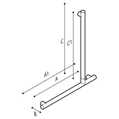 Ponte Giulio Prestigio Plus 16" x 24" L-Shaped Grab Bar - G18UBL45 / G18UBR45 (450 lb Capacity, ADA Compliant)