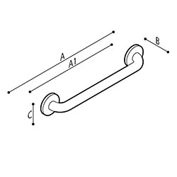Ponte Giulio Stainless Steel Straight Grab Bar - G57JAS Series (450 lb Capacity, ADA Compliant)