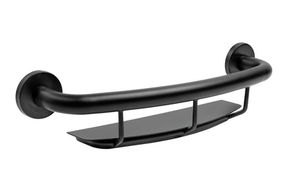 Ponte Giulio 18" Stainless Steel Grab Bar with Integrated Storage Shelf - G57JES01 (300 lb Capacity, ADA Compliant)