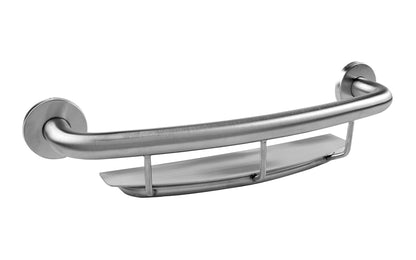Ponte Giulio 18" Stainless Steel Grab Bar with Integrated Storage Shelf - G57JES01 (300 lb Capacity, ADA Compliant)