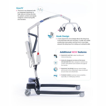 Invacare Birdie Evo XPLUS Patient Lift - 463 lb Capacity - Electric Floor Lift