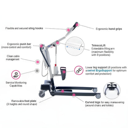 Invacare ISA XPLUS Stand-Up Electric Patient Lift - 450 lb Weight Capacity