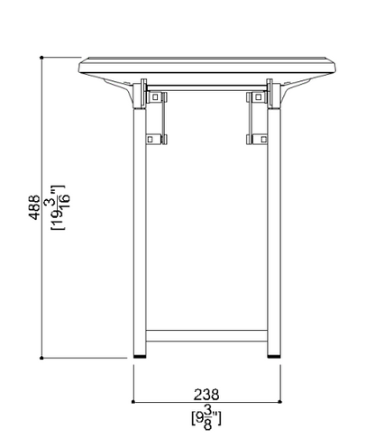 Ponte Giulio 16" x 16" Folding Shower Seat with Folding Legs - G27JDS44 (551 lb Capacity, ADA Compliant)