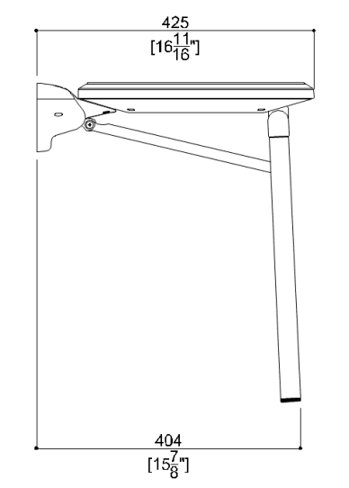 Ponte Giulio 16" x 16" Folding Shower Seat with Folding Legs - G27JDS44 (551 lb Capacity, ADA Compliant)