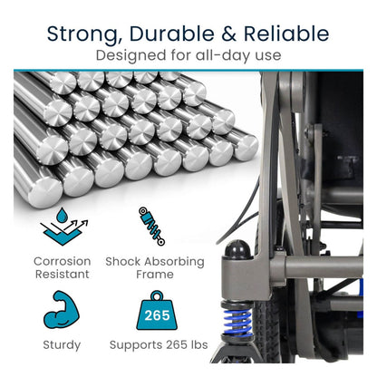 Vive Mobility Air Frame Foldable Power Wheelchair - Ultra-Light Magnesium Alloy