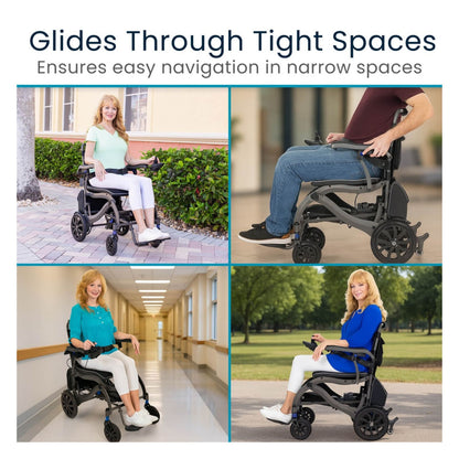 Vive Mobility Air Frame Foldable Power Wheelchair - Ultra-Light Magnesium Alloy