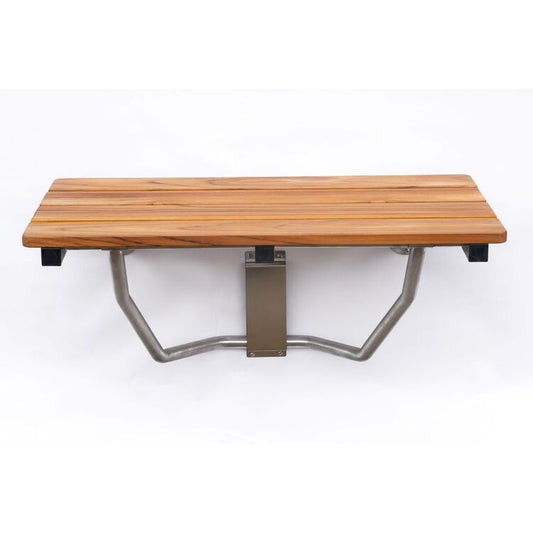 Ponte Giulio Liberty Teak Wood Folding Shower Bench - G57UHS31 (AISI 304 Stainless Steel Frame)