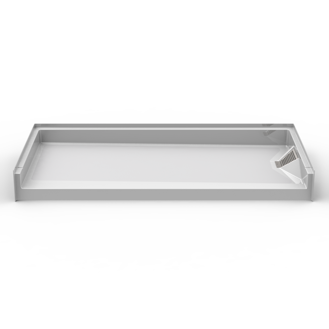 60x30 Curbed Shower Pan P6030BSD25T - Side Discharge (ANSI Compliant)