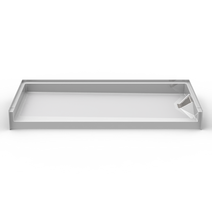 60x30 Curbed Shower Pan P6030BSD25T - Side Discharge (ANSI Compliant)