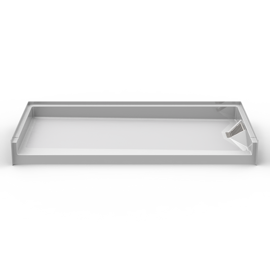 60x30 Curbed Shower Pan P6030BSD25T - Side Discharge (ANSI Compliant)
