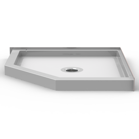 48x48 Neo-Angle Curbed Shower Pan NP4848.V2 (ANSI Compliant Curbed Base)