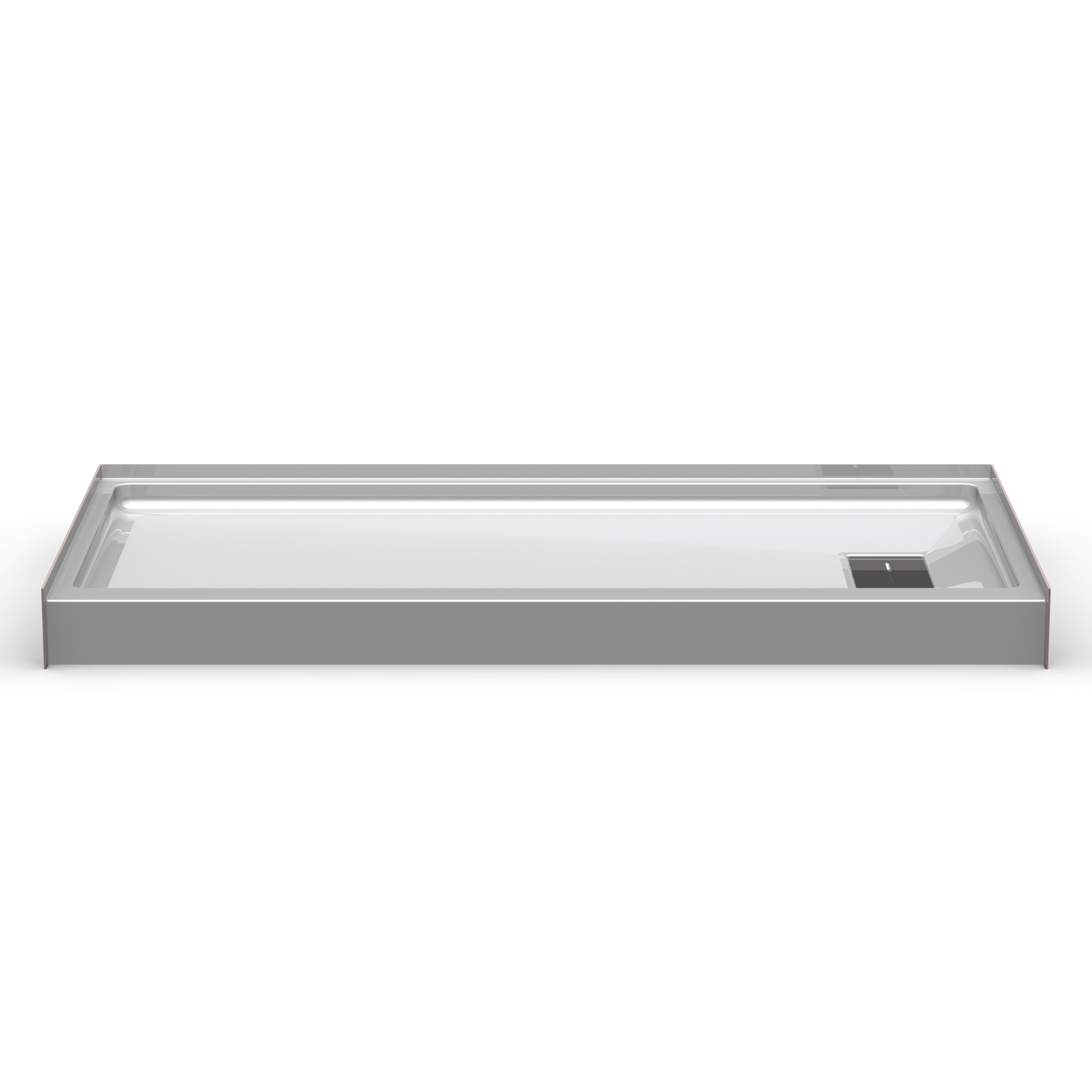 60x30 Curbed Shower Pan P6030SQ.V2 with Square Drain (ANSI Compliant)